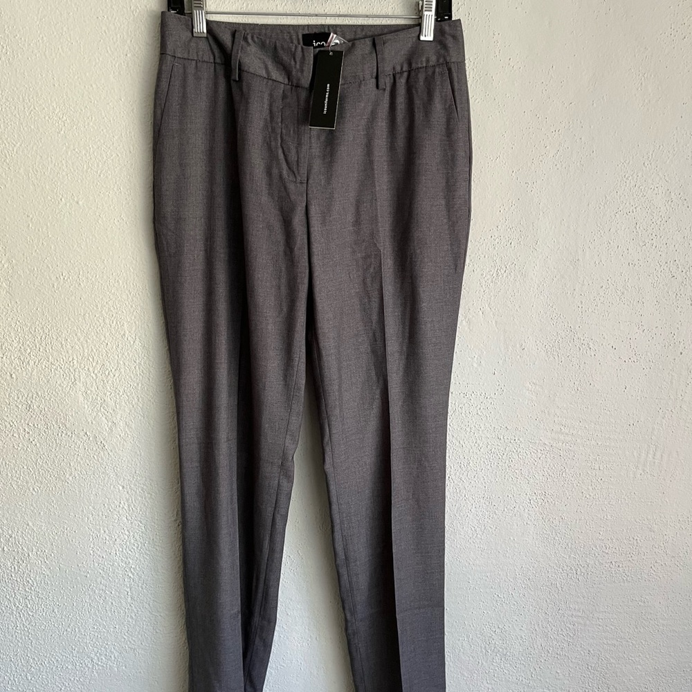 ICO Woman Gray Straight Leg Trouser Pant, Size 4
